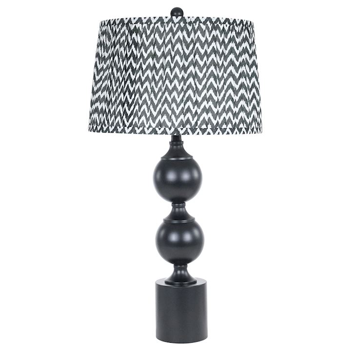 BLACK TABLE LAMP WITH PLEATED SHADES 41x41x79cm
