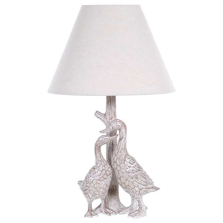 DUCK TABLE LAMP WITH LINEN SHADE 27x27x48cm