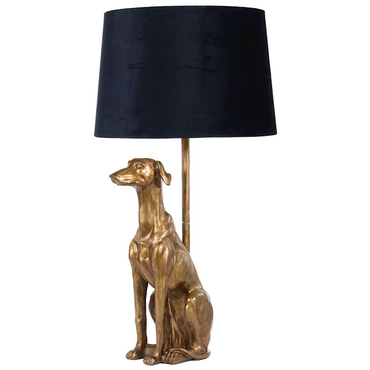 A/Q GOLD DOG TABLE LAMP WITH CHARCOAL SHADE 37x37x72cm