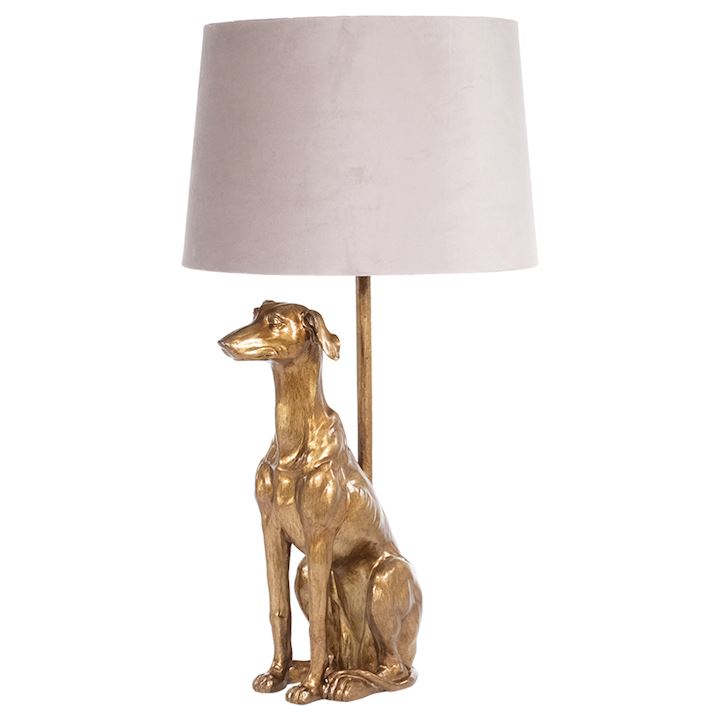 A/Q GOLD DOG TABLE LAMP WITH SAND SHADE 37x37x72cm