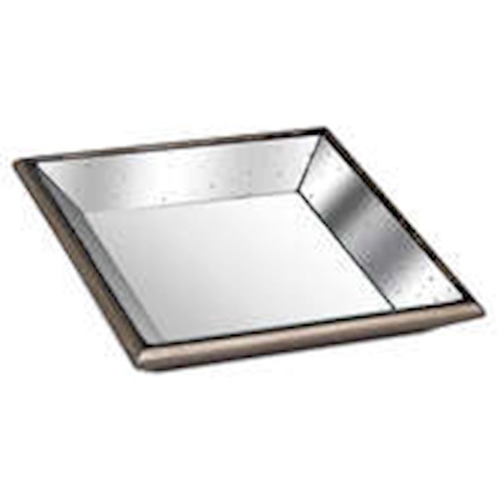 ASTOR DISTRESSED MIRRORED SQUARE TRAY 32x32x5cm