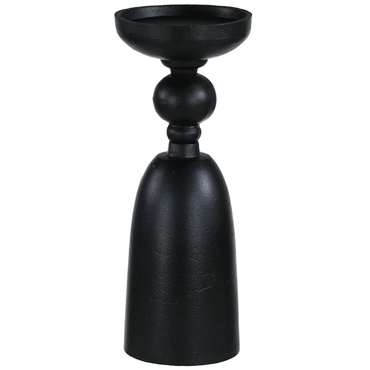 HARROW BLACK CANDLE HOLDER 12x12x31cm