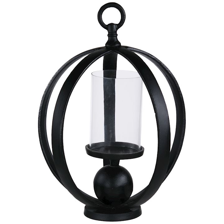 FARRAH BLACK CARRIAGE CANDLE HOLDER 31x31x43cm