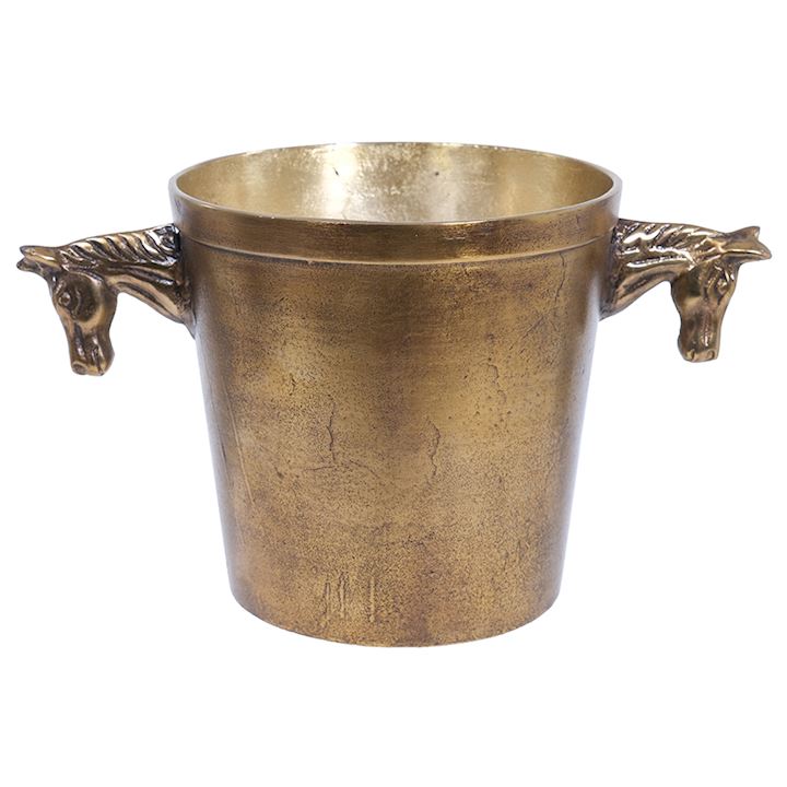 SMALL ICE BUCKET WITH HORSE HEAD HANDLES 22x22x22cm