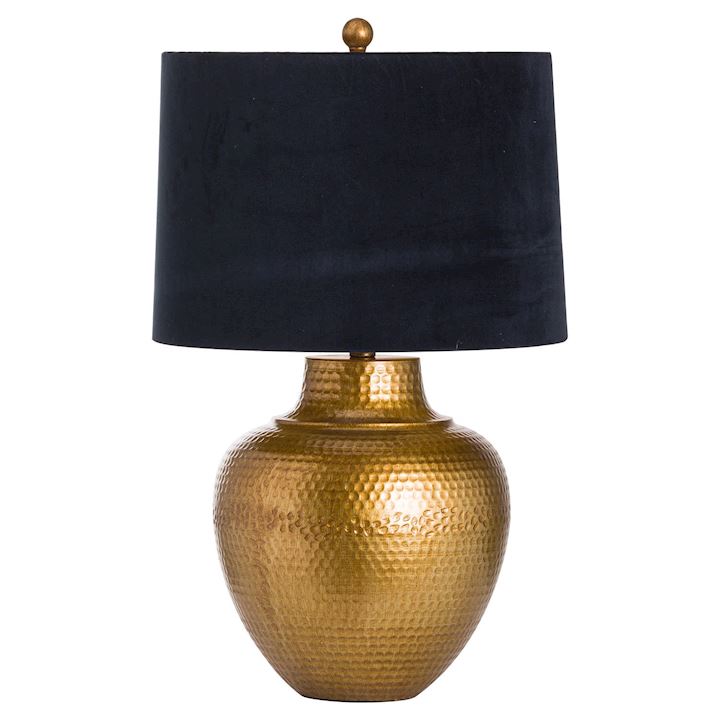 KNOWLES BRONZE TABLE LAMP W/BLACK SHADE 40x40x66cm