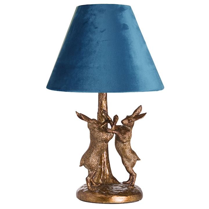 A/Q GOLD MARCHING HARES LAMP 28x28x48cm