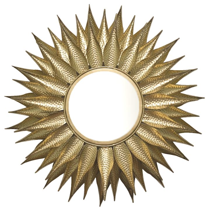 OHLSON GOLD LARGE SUNBURST MIRROR 90x90x7cm