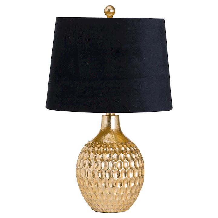 VINCENT GOLD BASE TABLE LAMP W/BLACK SHADE 35x35x57cm