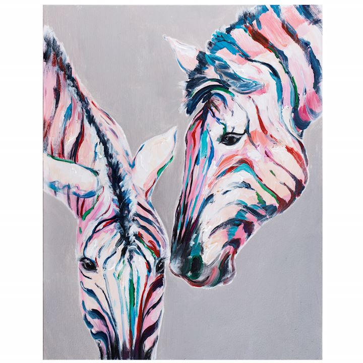 PAIR OF ZEBRAS CANVAS 80x100cm