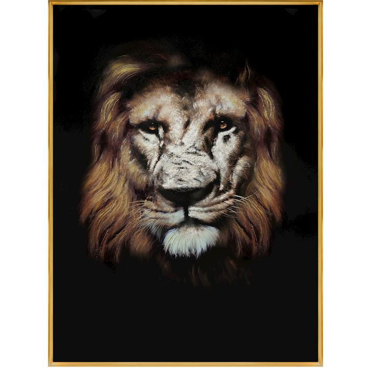 LION FRAMED PICTURE 90x120cm