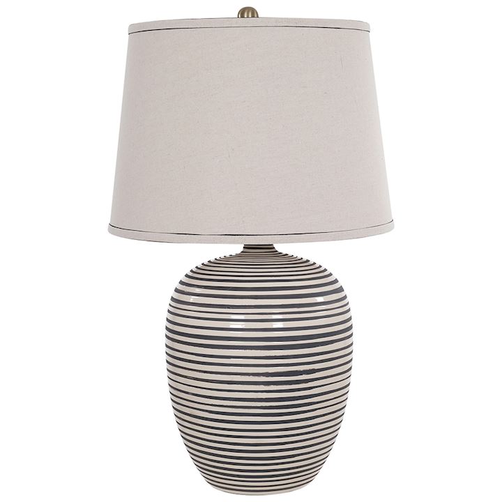 CERAMIC TABLE LAMP WITH OATMEAL SHADE 36x36x75cm