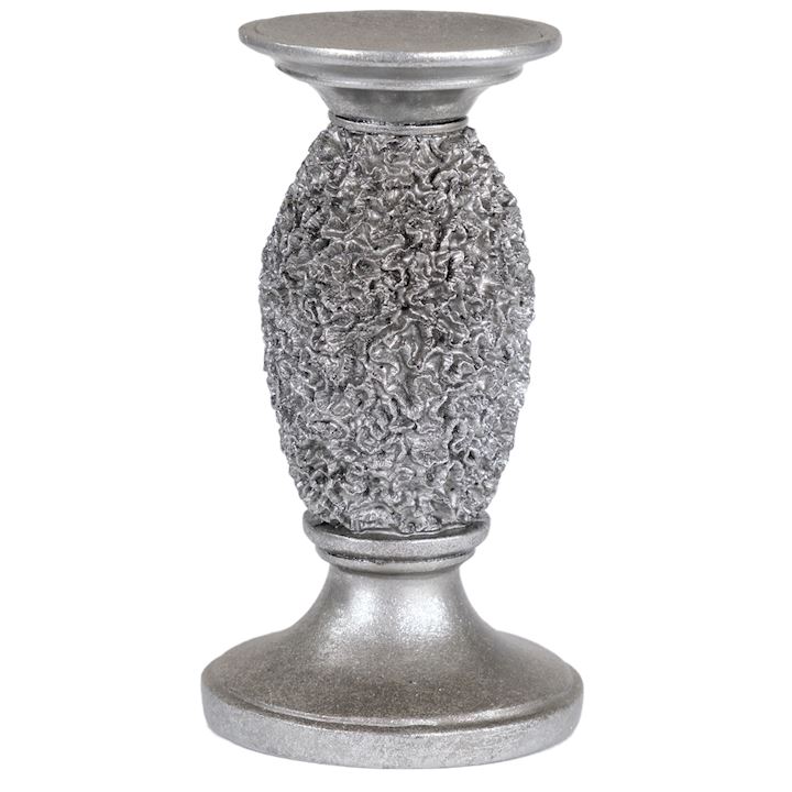 SILVER CORAL CANDLE HOLDER 11x11x20cm