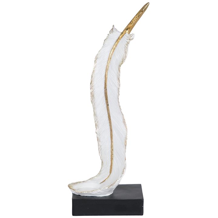 FEATHER CANDLE HOLDER 15x9x39cm