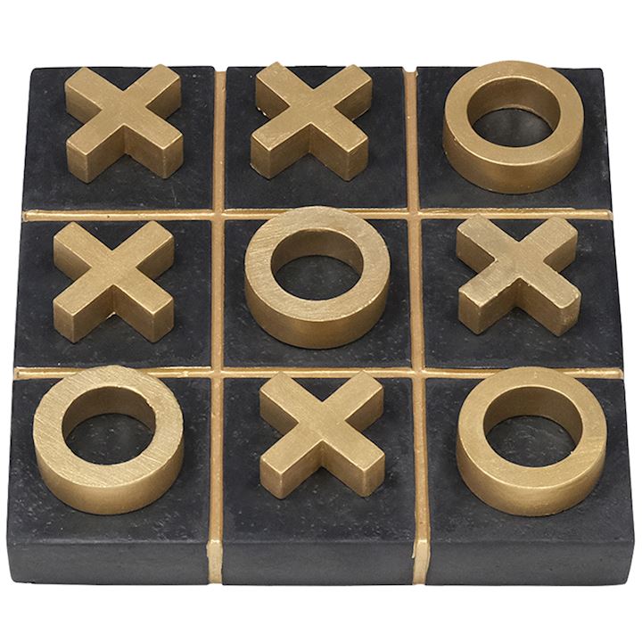 BLACK & GOLD TIC TAC TOE 21x21x5cm