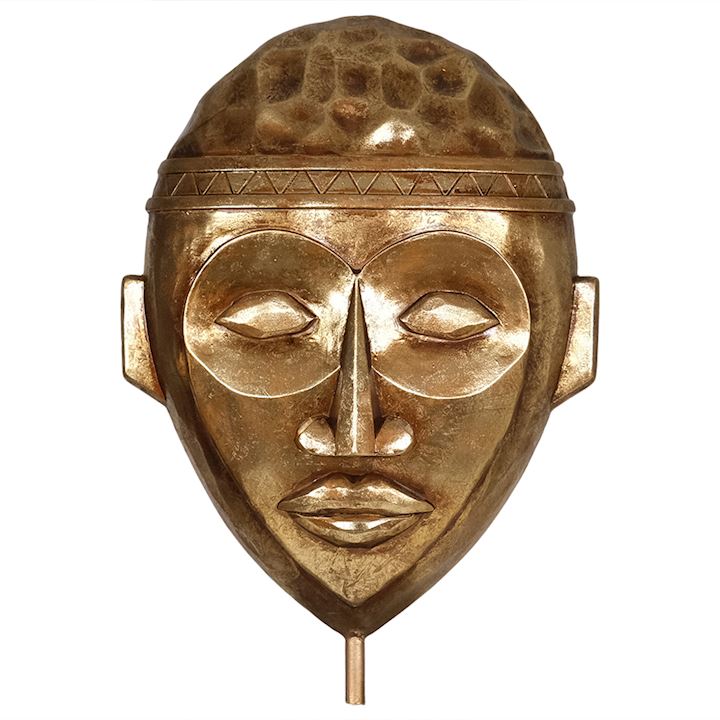 GOLD MASK ON STAND 33x17x65cm