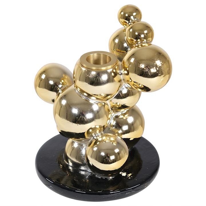 BUBBLE GOLD CANDLE HOLDER 14x14x15cm