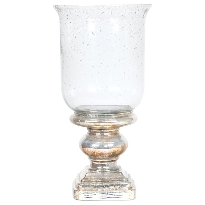 BURNISHED GLASS CANDLE HOLDER 20x20x31cm