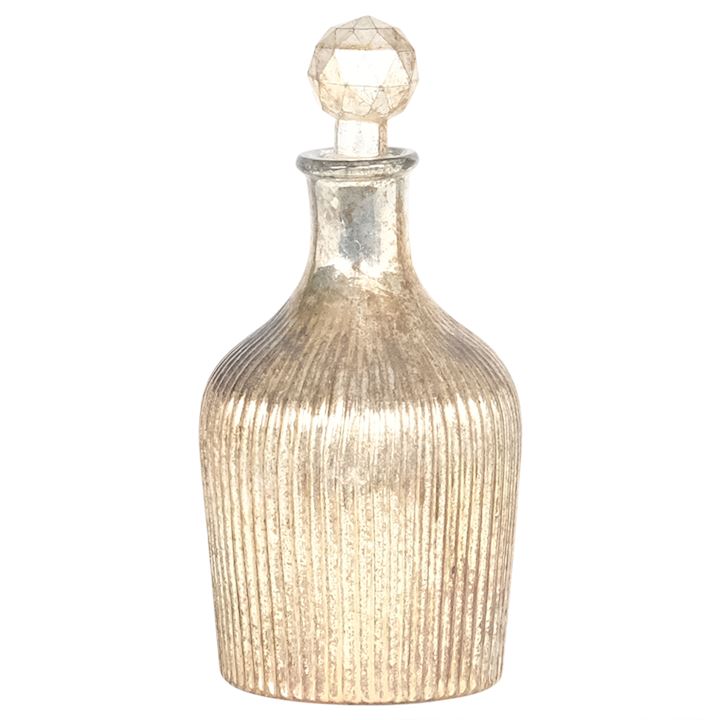 BURNISHED SMALL BULBOUS PERFUME BOTTLE 9x9x19cm