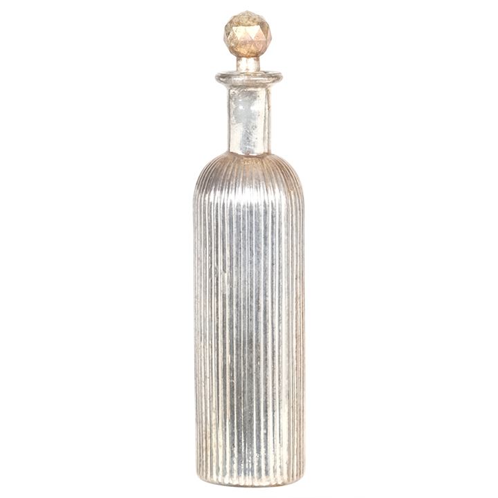 LARGE BURNISHED TALL PERFUME BOTTLE 7x7x30cm