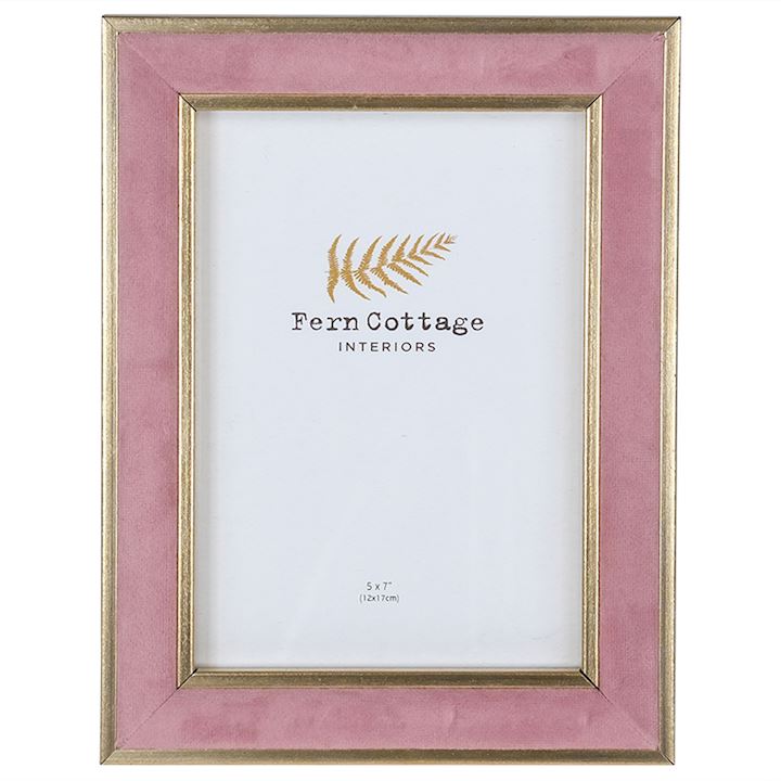 PINK VELVET WITH GOLD FRAME 5x7