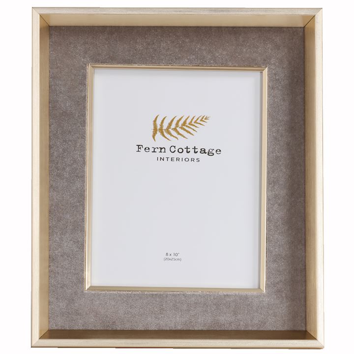 GREY VELVET IN DEEP GOLD FRAME 8x10