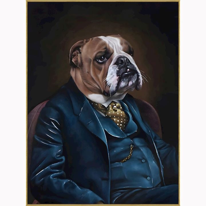 BULLDOG FRAMED PICTURE 90x120cm