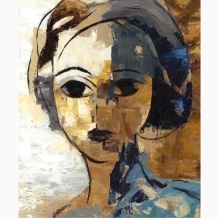 ABSTRACT PORTRAIT FRAMED PICTURE 100x120cm