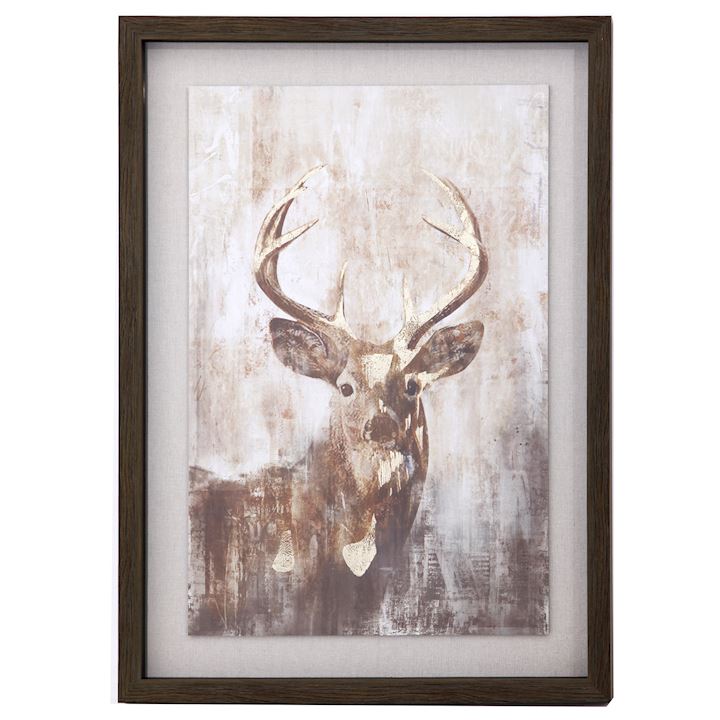 FRAMED STAG PICTURE 50X70CM