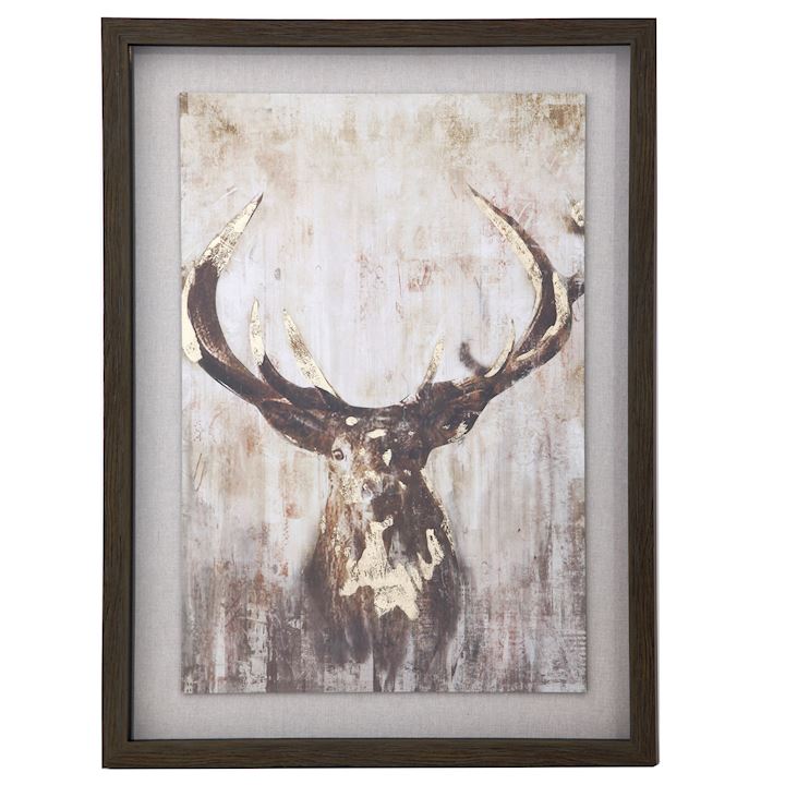 FRAMED STAG PICTURE 50x70cm