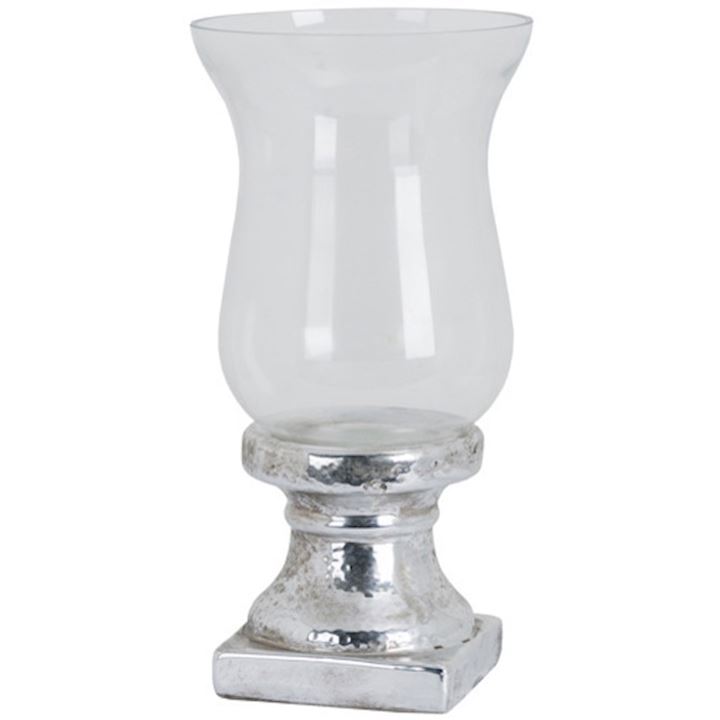 A/Q SILVER CANDLE LAMP 34cm