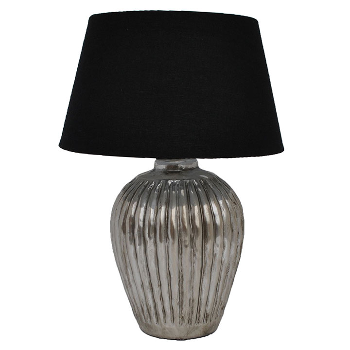 A/Q SILVER LAMP WITH SHADE 57cm