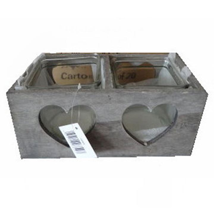 SPECIAL...DOUBLE HEART T-LITE HOLDER