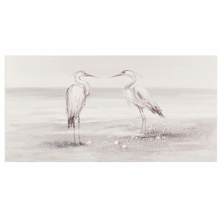 HERRONS ON BEACH CANVAS 80x40cm