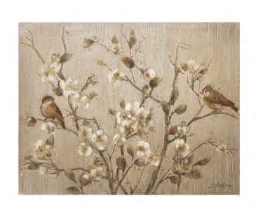 SPECIAL...BIRDS ON BLOSSOM HANDPAINTED 120x90cm