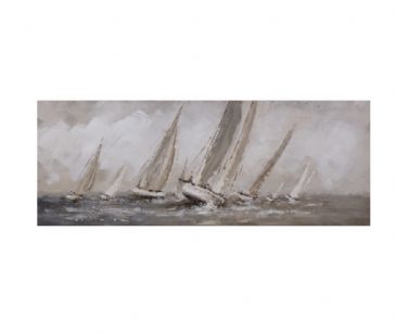 YACHTS HANDPAINTED ON CANVAS 50x150cm
