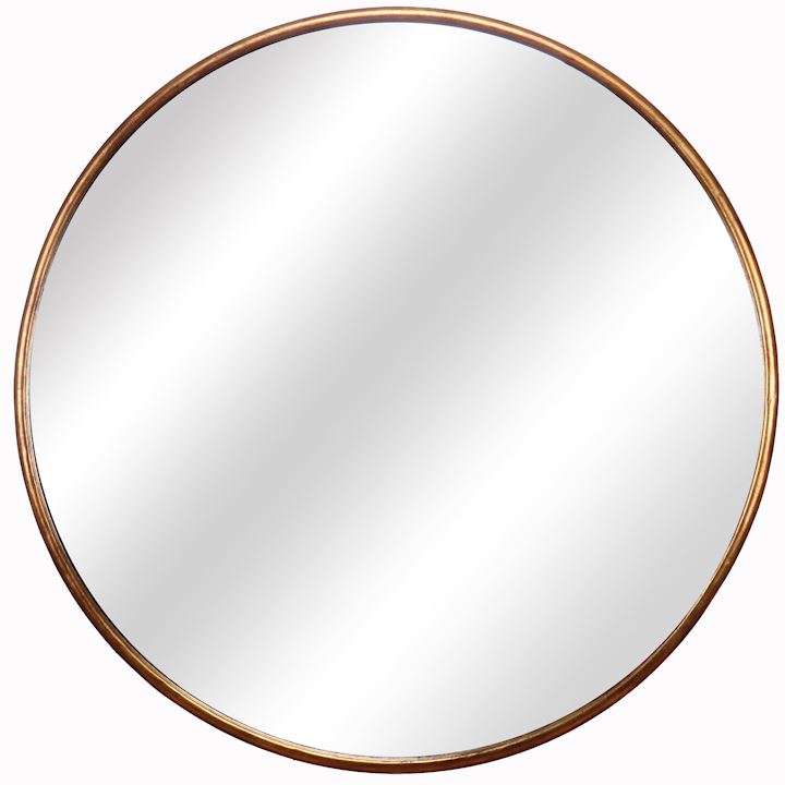 GOLD ROUND WALL MIRROR 120cm