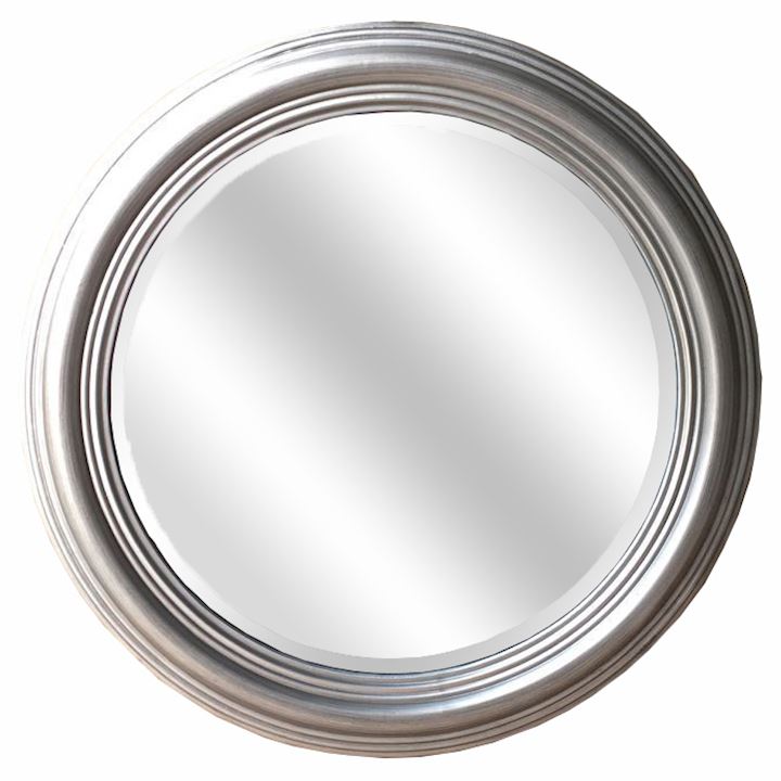 SPECIAL...A/Q SILVER ROUND BEVEL MIRROR 70x70cm