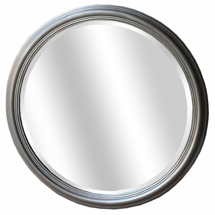 SPECIAL...A/Q SILVER ROUND BEVEL MIRROR 110x110cm