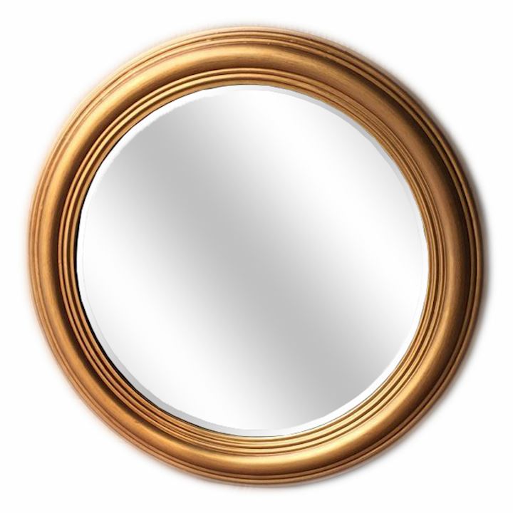 SPECIAL...A/Q GOLD ROUND BEVEL MIRROR 70x70cm
