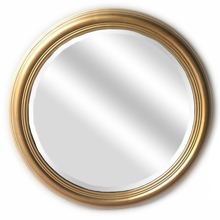 SPECIAL...A/Q GOLD ROUND BEVEL MIRROR 90x90cm
