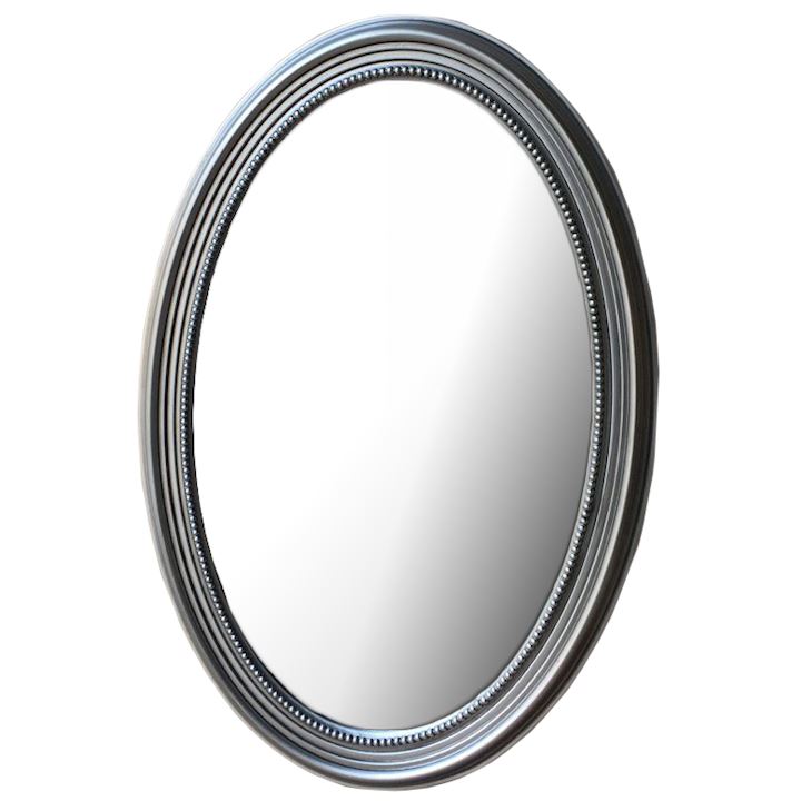 A/Q SILVER OVAL MIRROR 54x79cm