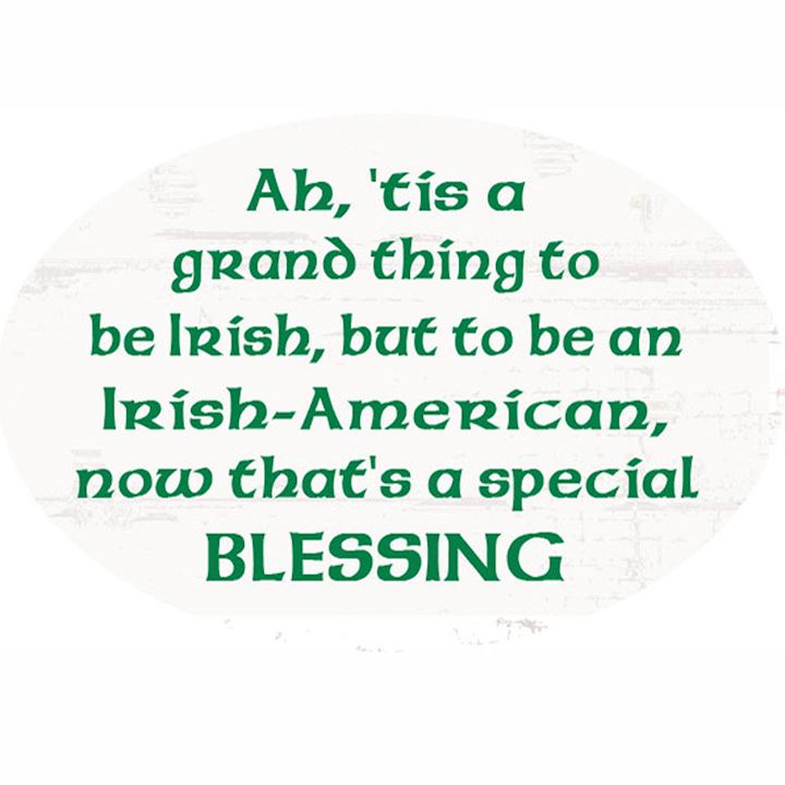 IRISH -AMERICAN OVAL PLAQUE