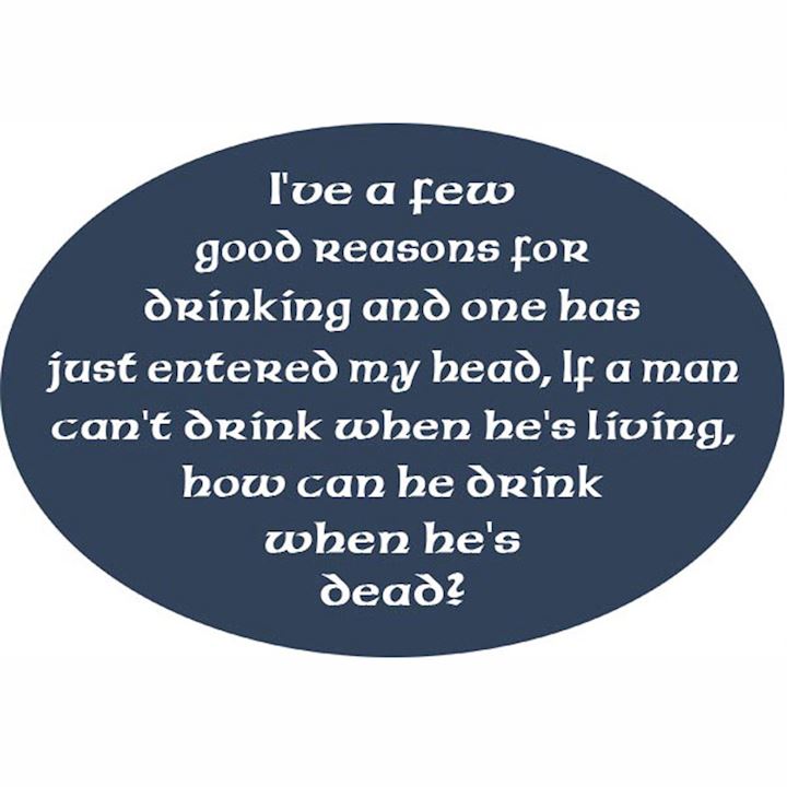 GOOD REASONS FOR DRINKING OVAL PLAQUE