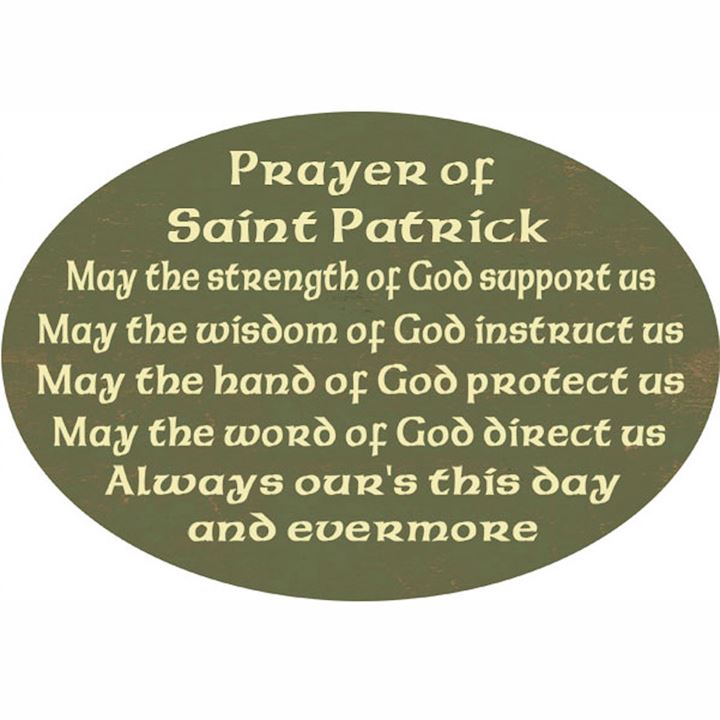 PAYER OF SAINT PATRICK OVAL PLAQUE