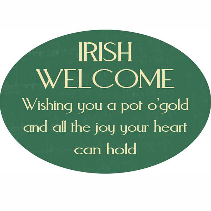 IRISH WELCOME OVAL PLAQUE