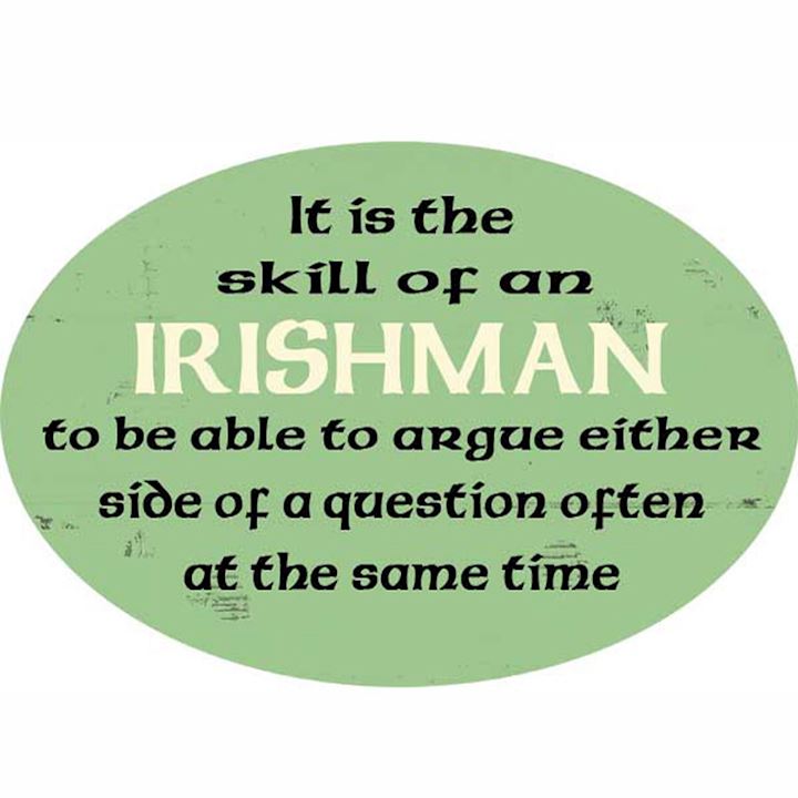 THE SKILL OF AN IRISHMAN OVAL PLAQUE