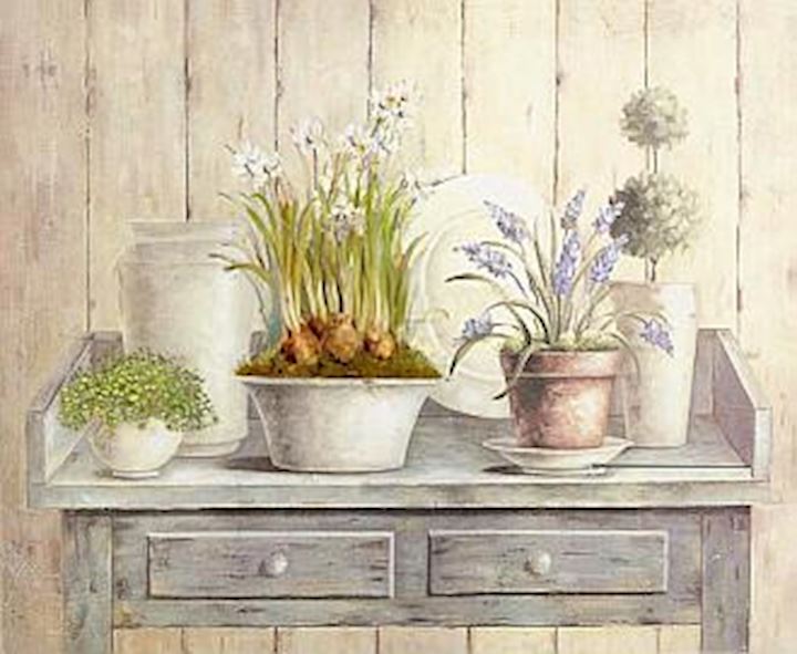 NARCISSI & LAVENDER CANVAS 46x56cm