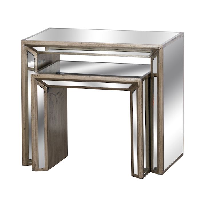 AUGUSTUS SET OF 2 MIRRORED TABLES 69x41x61cm (L)