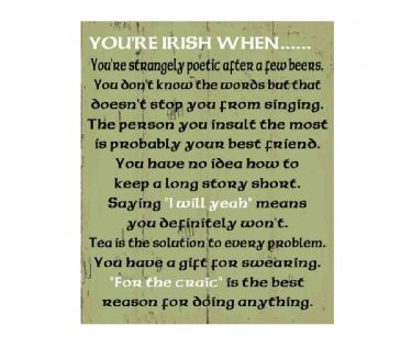 YOU'RE IRISH PLAQUE 30x25cm
