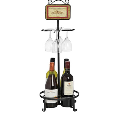 SPECIAL...4 WINE BOTTLE/GLASS HOLDER 24x24x74cm